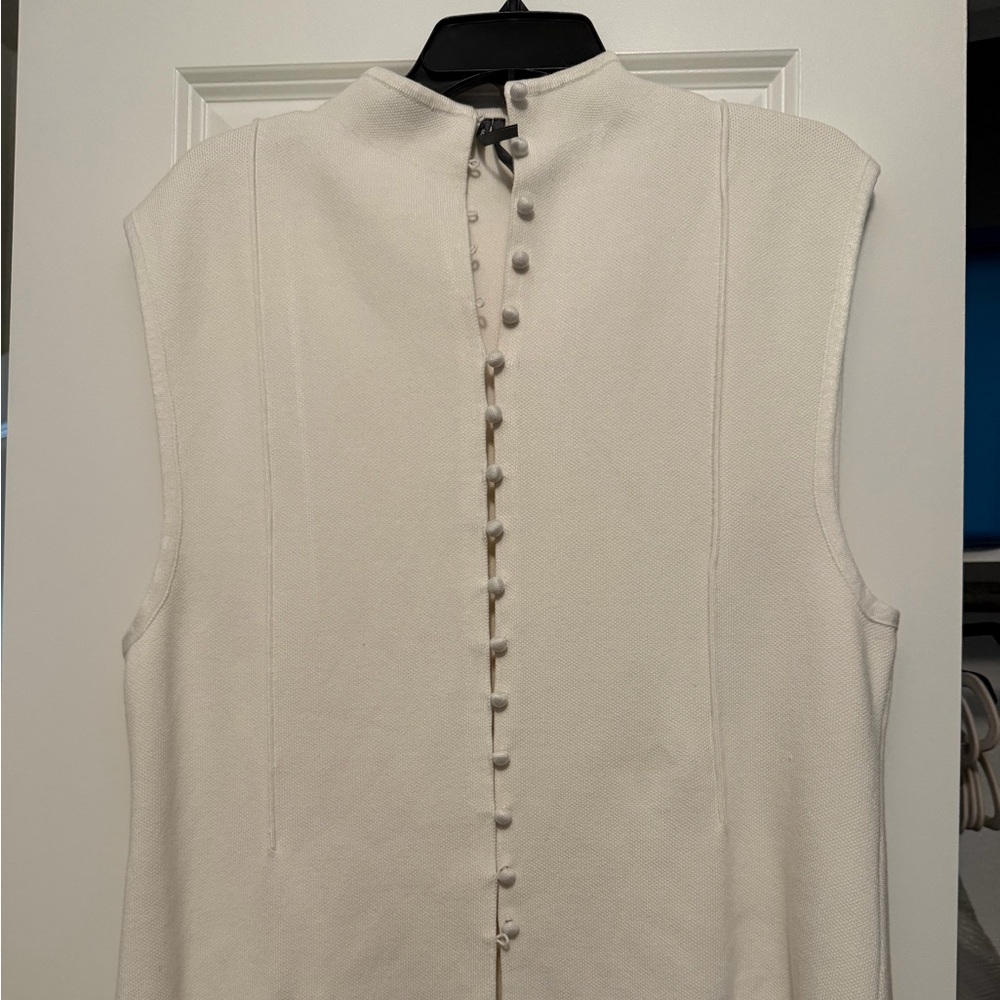 Anthropologie Cream Textured Buttoned Top